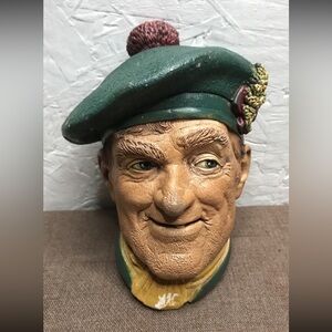 Vintage 1969 Bossons Jock Chalkware Head Wall Plaque Made in England Collectible